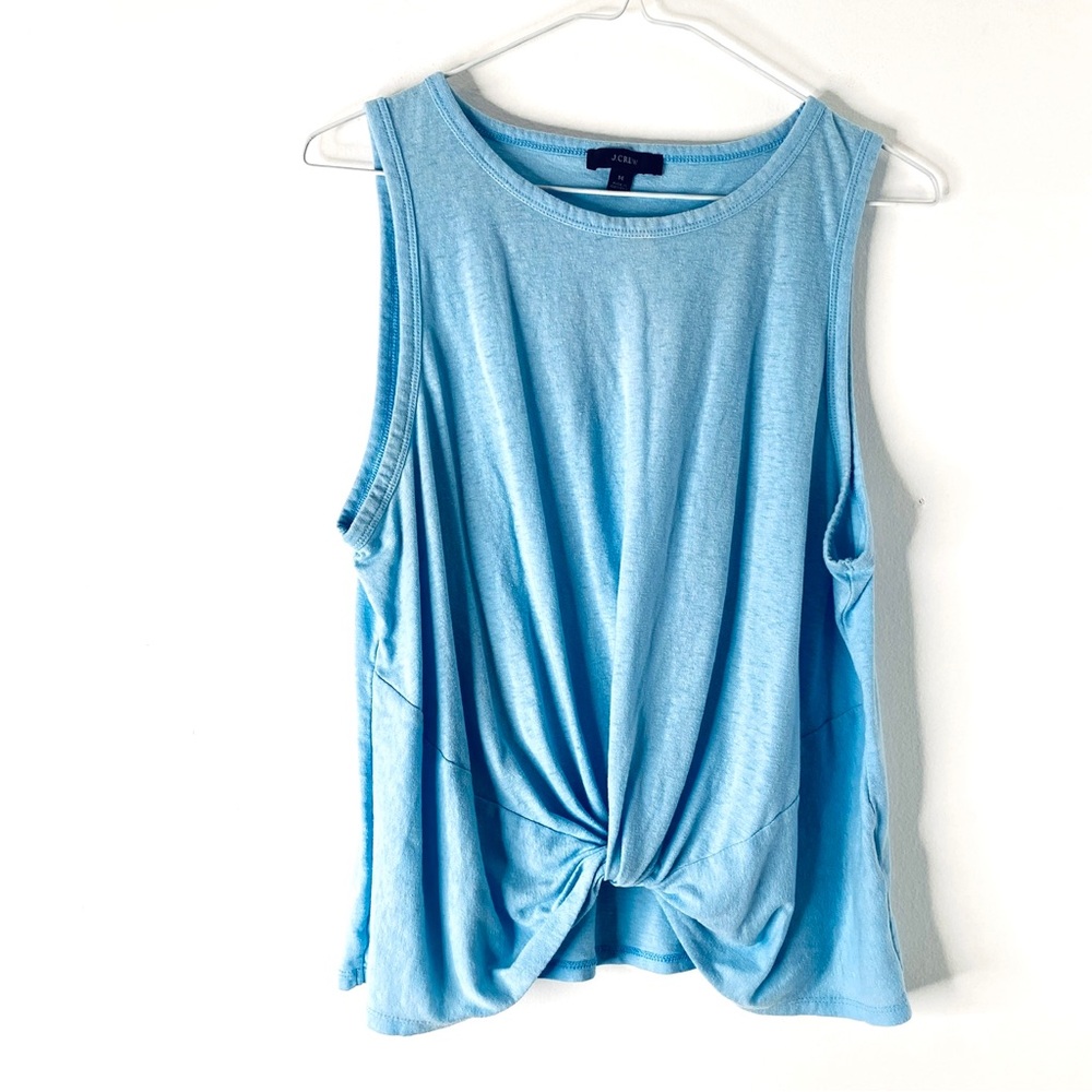 J. Crew Blue Knot-Front Tank Top
